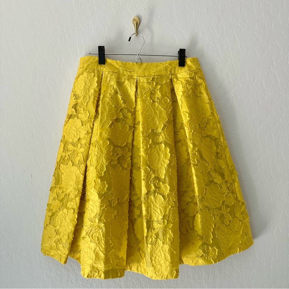 Who What Wear Gold Pleated Midi Skirt Cocktail
